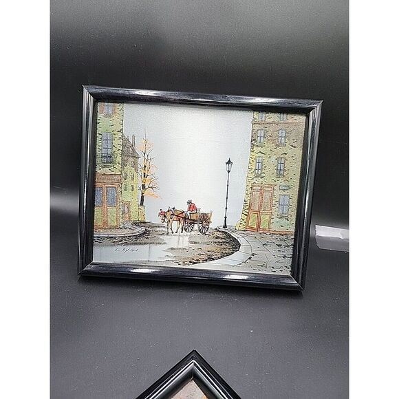 ORIGINAL VINTAGE Signed  L. RYAN 9 X 11  FRAMED OIL PAINTING. - Picture 1 of 6